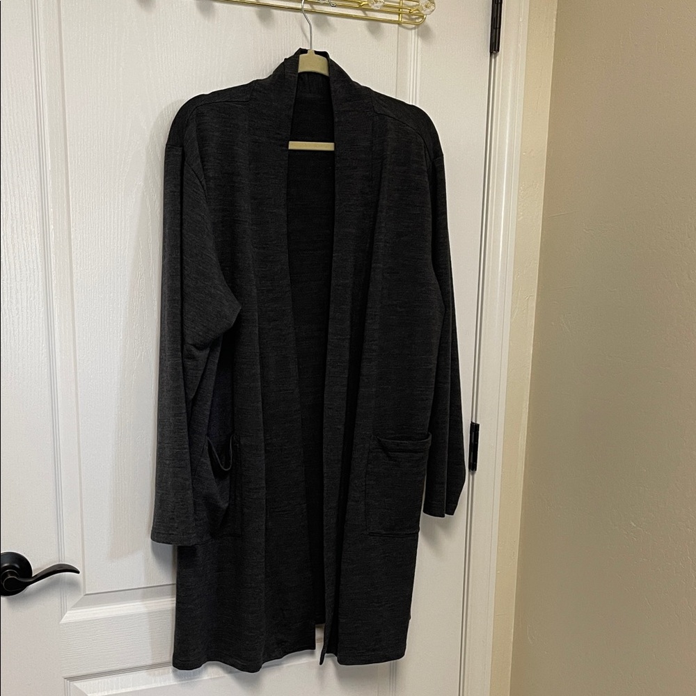 Woolx Kinsley Gray Open Front Cardigan
